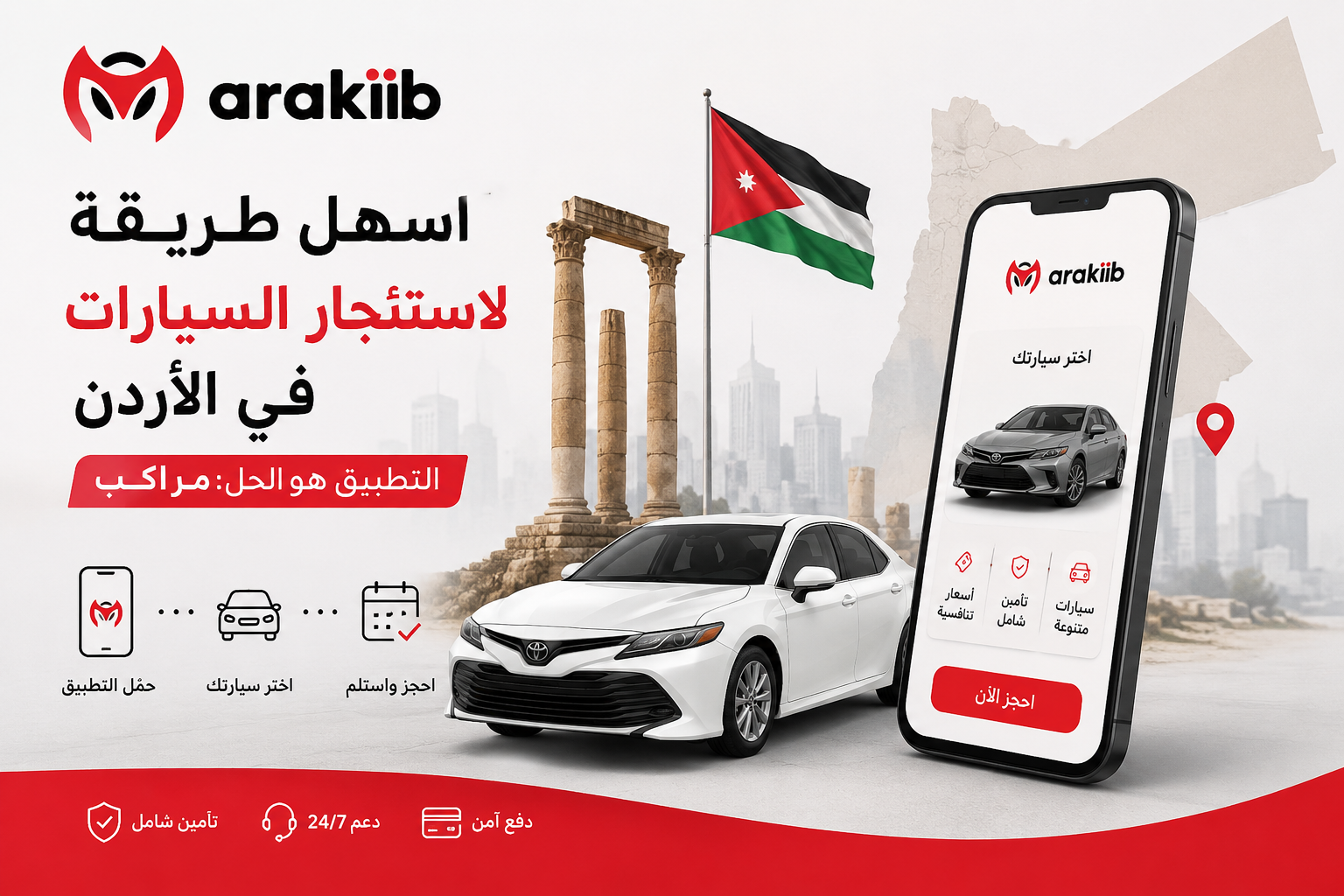 ما هي افضل طريقة لاستجار سيارة في الاردن ؟